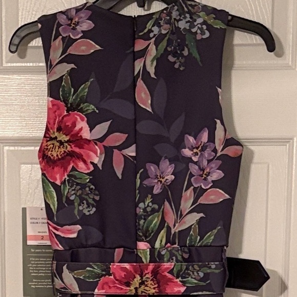 Melonie T Womens Belted Sleeveless Floral Evening Gown - Picture 4 of 13